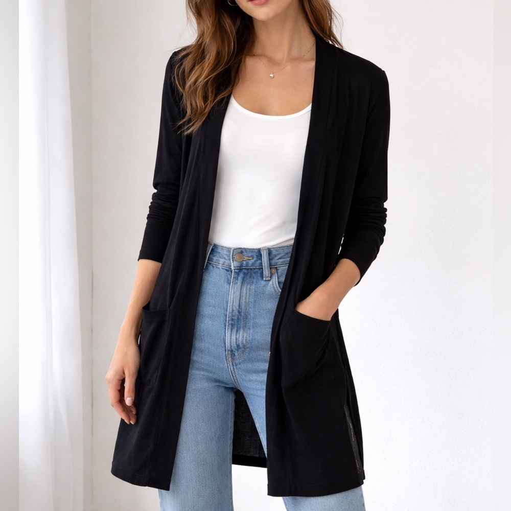 LOFT Cotton‎ Blend Open Cardigan size S